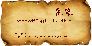 Hortoványi Miklós névjegykártya